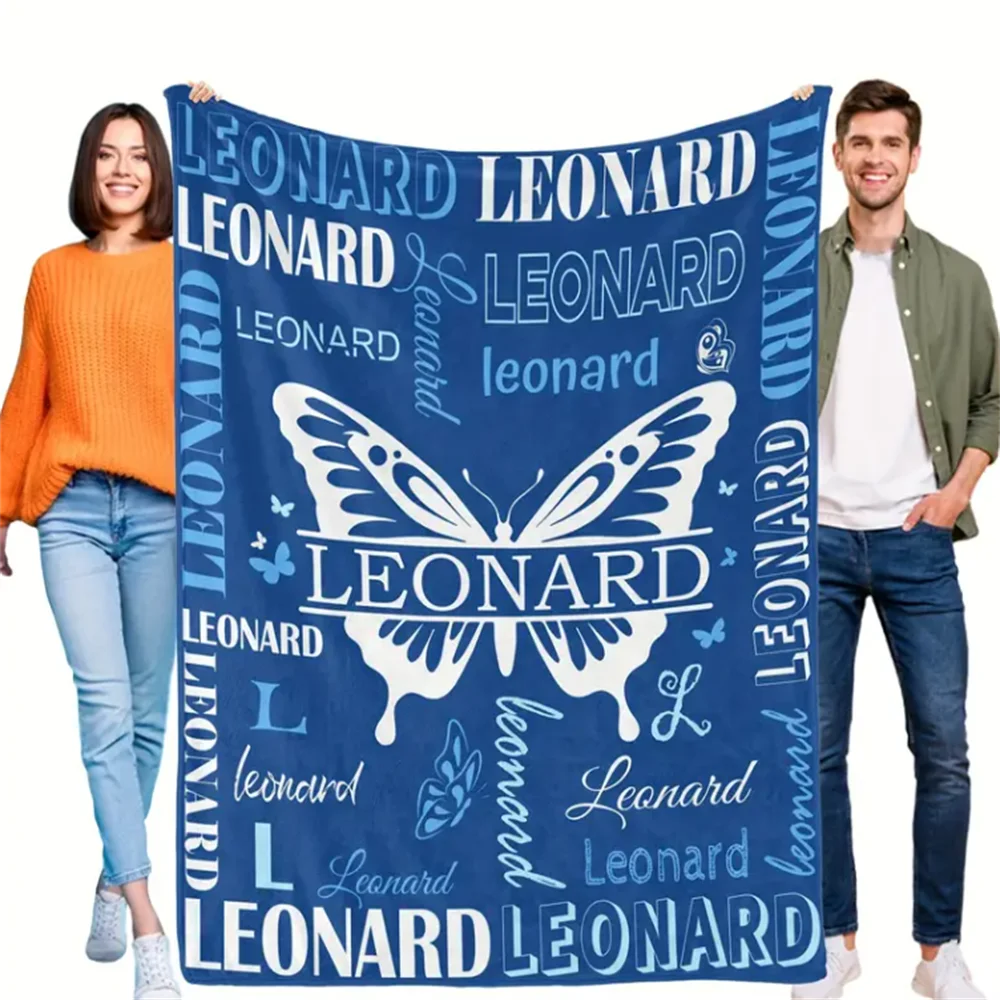 

Custom Name Flannel Blanket Butterflies Blanket For Home Decor Sofa Camping Nap Leisure Blankets Birthday Gifts Halloween Gifts