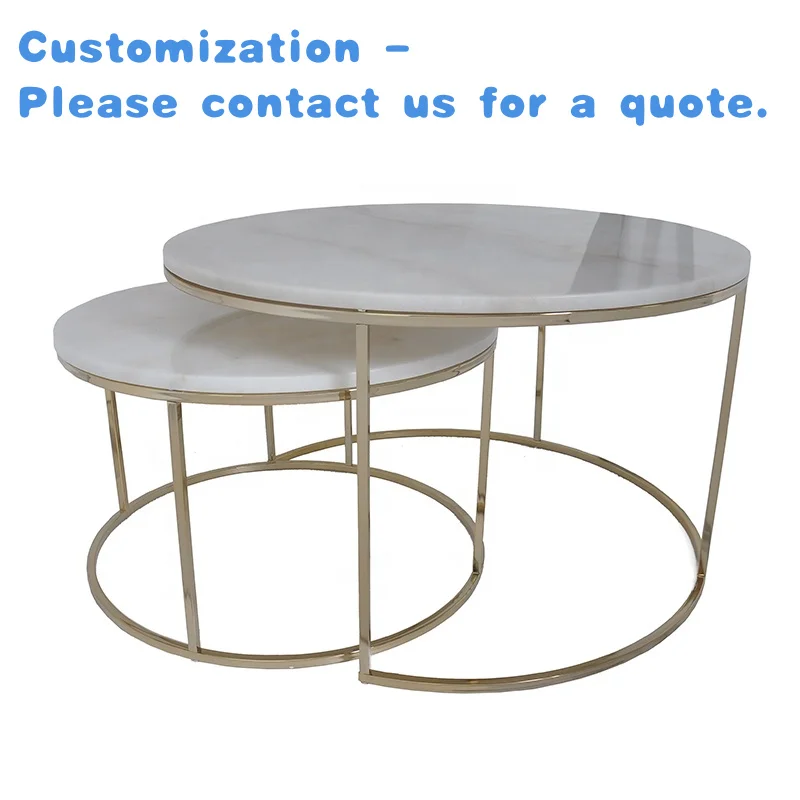 

Custom.2023 Лидер продаж, мраморная столешница хорошего качества с PVD-покрытием и блестящими цветными наборами журнальных столиков с железными ножками