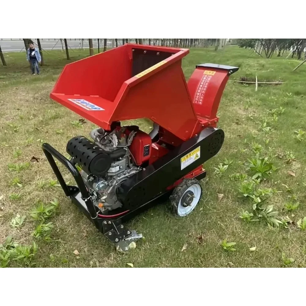 16HP Self-propelled Type 15cm Wood Chipper Shredder Diesel Wood Log Branch Chipper Industrial Barrel Shredder
