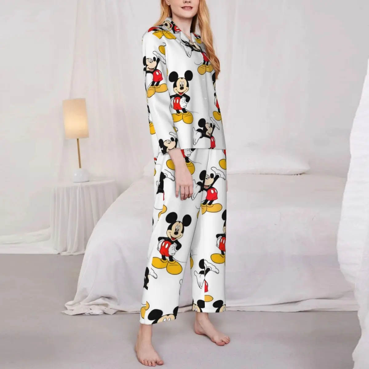 Disney Mickey Mouse Women Pajamas 2 Pieces Set Loungewear pyjama pour femme