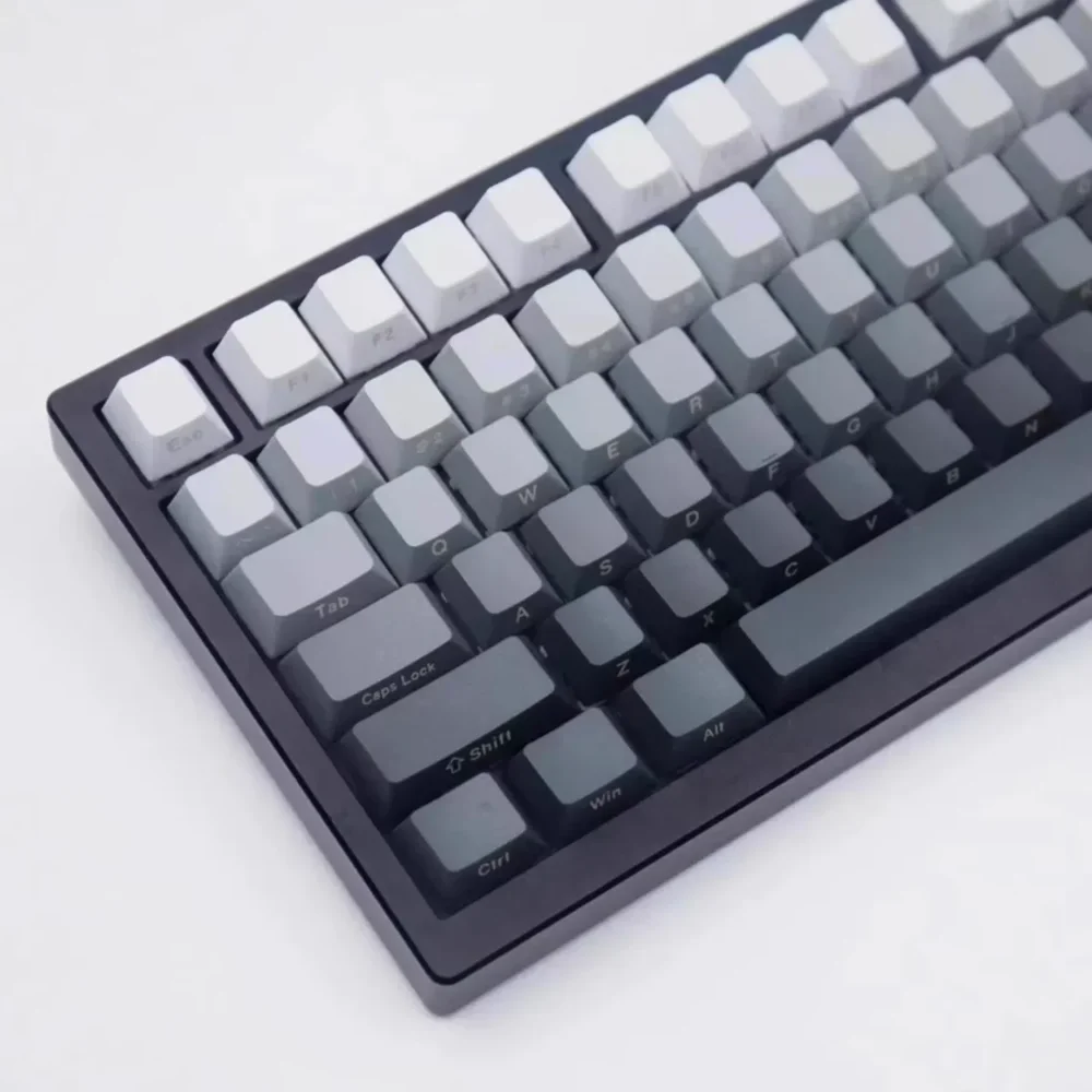 

Dusty Gray Cherry Keycaps PBT 125 Keys Side Engraved Translucent for MX Switch 60/84/90/104/108 Layout Mechanical Keyboards