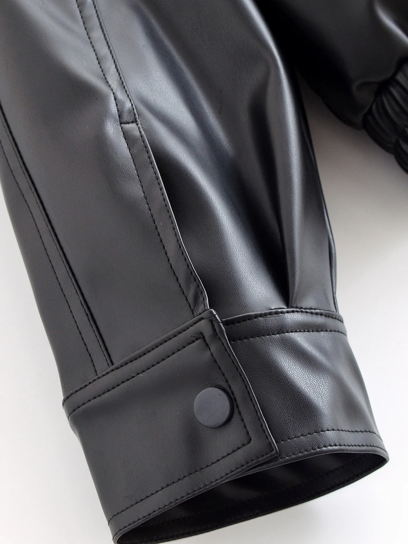 Chaqueta de piel sintética con cuello vuelto para mujer, abrigo de piel sintética de manga larga, chaquetas informales de moda para otoño