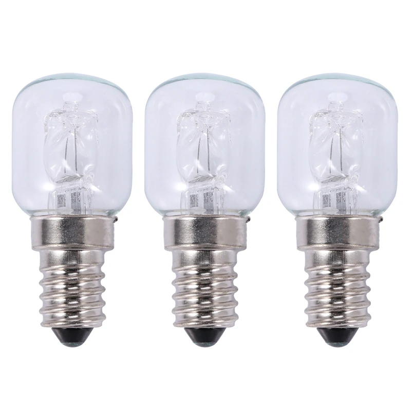 3X E14 High Temperature Bulb 500 Degrees 25W Halogen Bubble Oven Bulb E14 250V 25W Quartz Bulb