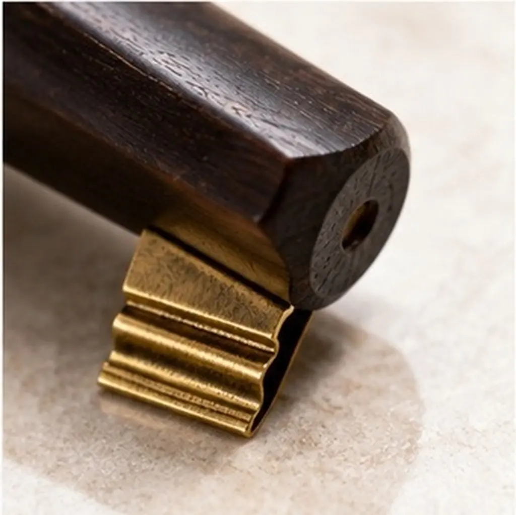 Ebony Wooden Dip Pen Handle Oblique Nib Holder Removable Metal Flange English Calligraphy Drawing Comic Art Writing Tool