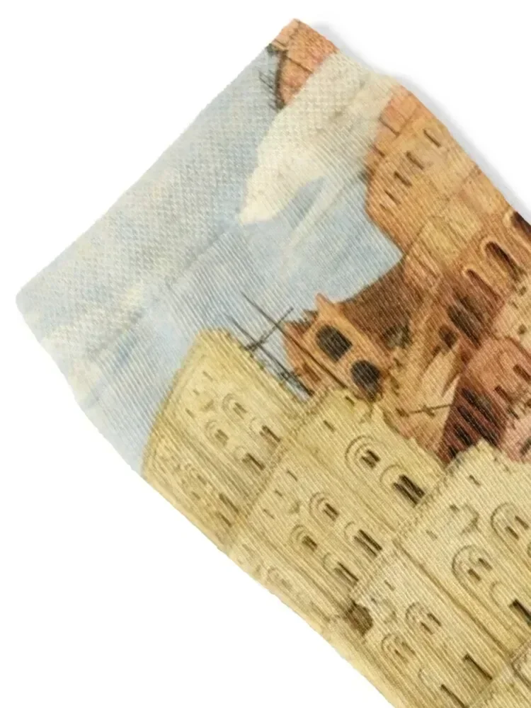 The (Great) Tower of Babel. Pieter Bruegel the Elder. Socks cool ankle happy cartoon Ladies Socks Men's