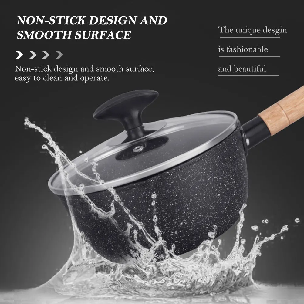

Granite Stone Milk Pot Nonstick Flat Bottom Saucepan Fast Heating Comfortable Handle Easy Clean Cooking Gift Pots Pans