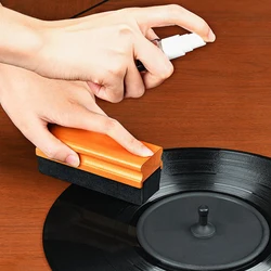 Vinyl Record Brush For Cleaning Brushes Velvet Duster Turntable Sponge Remover CD Old Fashioned Supplies Wooden Handle Cleaner