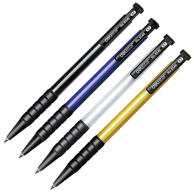 10pcs/lot High Quality Press Ball Point Pen Black Blue Red Ink 0.7mm Gel Ballpoint Pen Students Office School Supplies