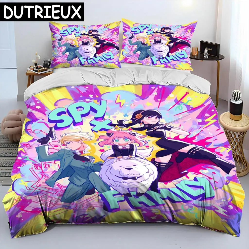 

Japan Anime SPY×FAMILY Cartoon Comforter Bedding Set,Duvet Cover Bed Set Quilt Cover Pillowcase,king Queen Size Bedding Set Boys