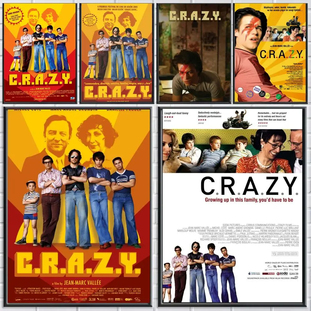 classic movie C-C R A Z Y-Y Poster Peel and Stick Wall Art for Cafe Office Bar and Home Decoration