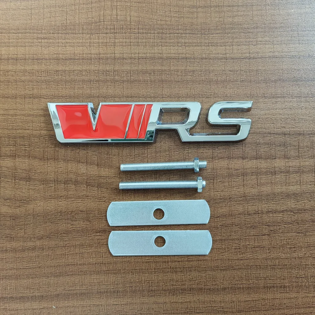 3D Metal RS Logo VRS Emblem Car Grill Badge For Kodiaq Rapid Fabia 1 2 3 A5 A7 MK1 MK3 MK4 VRS Sticker Accessories