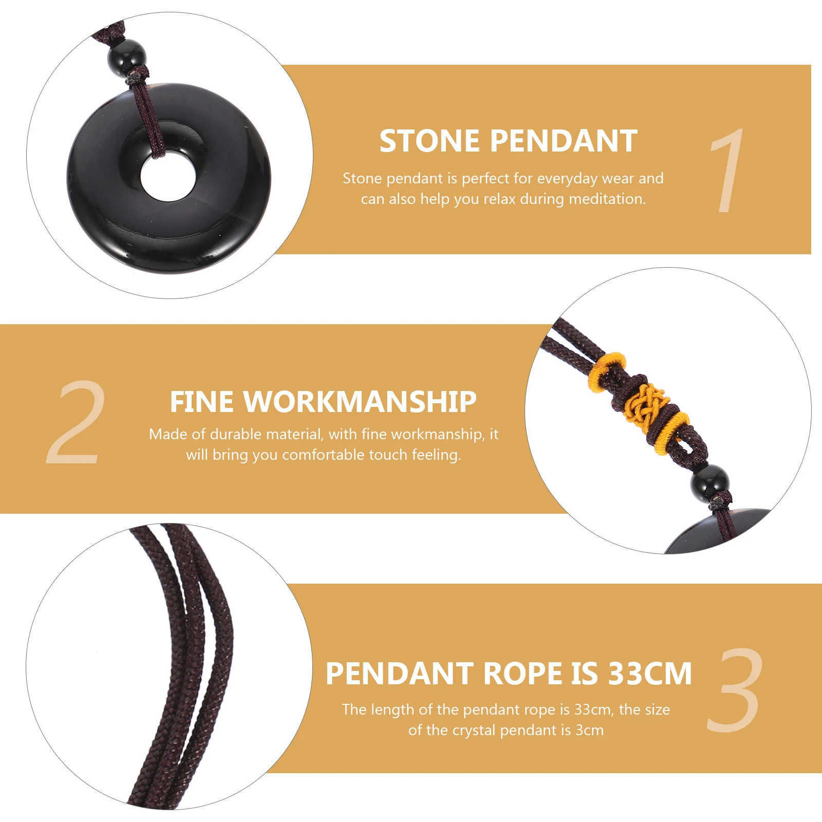 

Retro Peace Jade Pendant Natural Stone Necklace Delicate Stone Pendant for Meditation Daily Wear Party Vacation Decoration