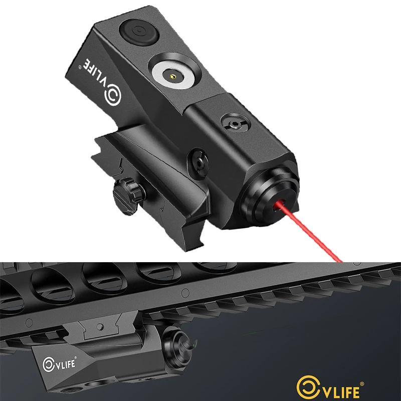 

CVLIFE Rifle Red Laser Sight Compact Tactical Sighting Low Profile Rechargeable Compatible with 21mm Picatinny Rail Aluminum