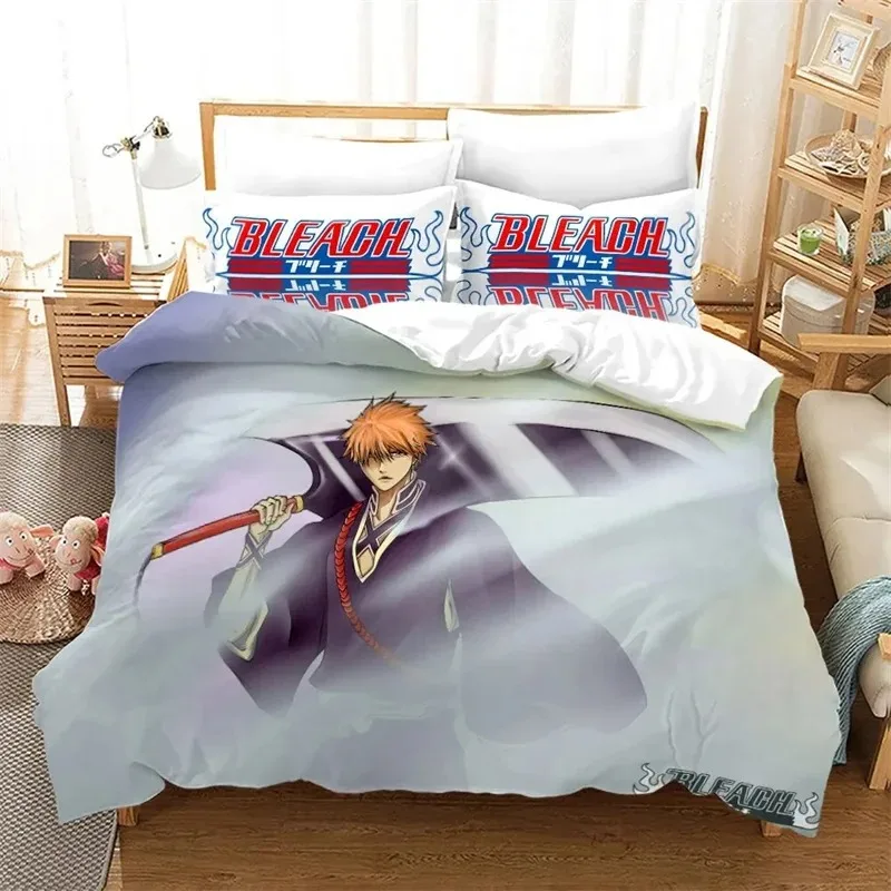 Anime Bleach Kurosaki Ichigo Bedding Set Boys Girls Twin Queen Size Duvet Cover Pillowcase Bed Kids Adult Home Textileextile