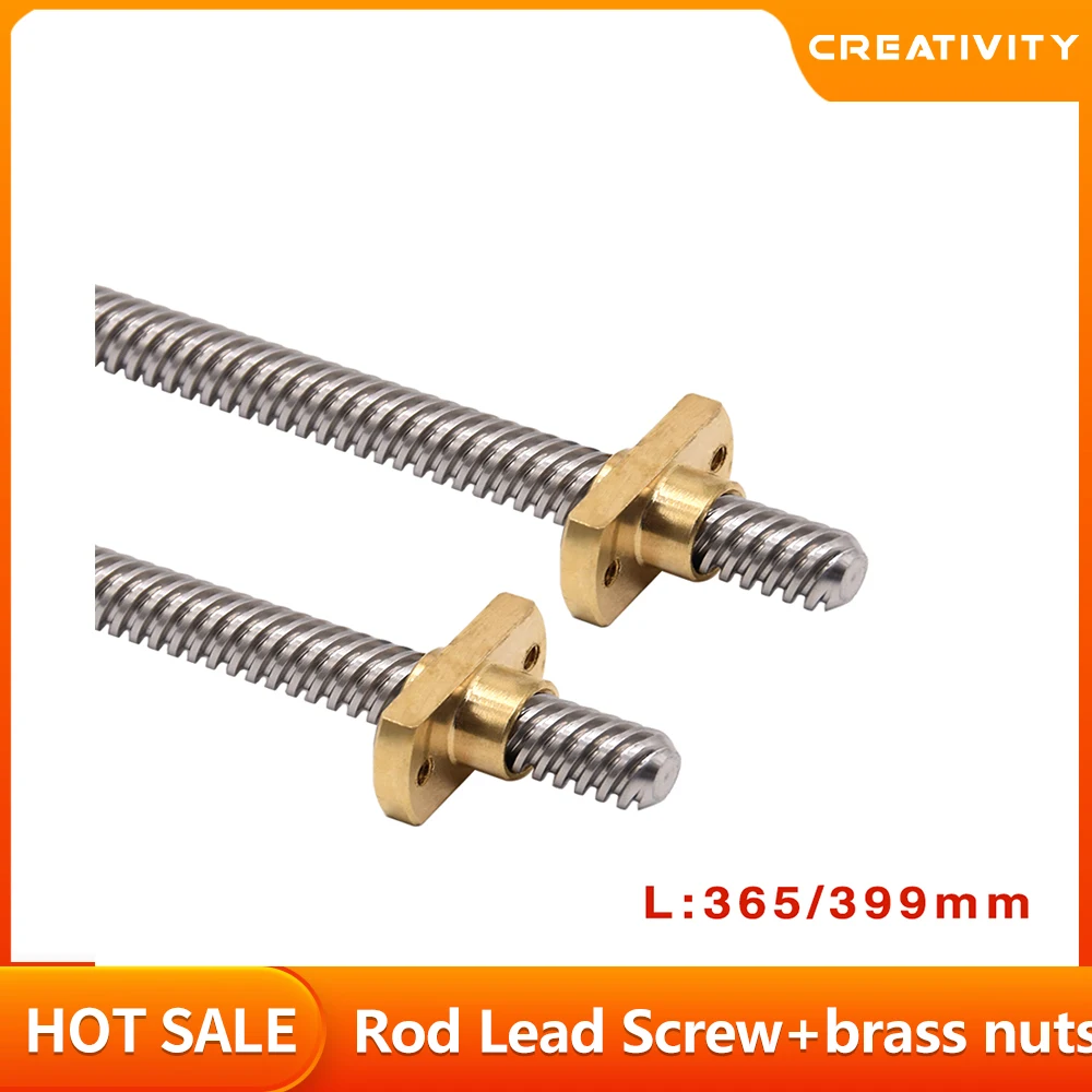 1PC Lead 8MM 365/400/515MM Ender-3 V2 Z axis Rod Lead Screw+brass nuts for Ender6 CR-10S CR-10 V2 3D Printer Parts