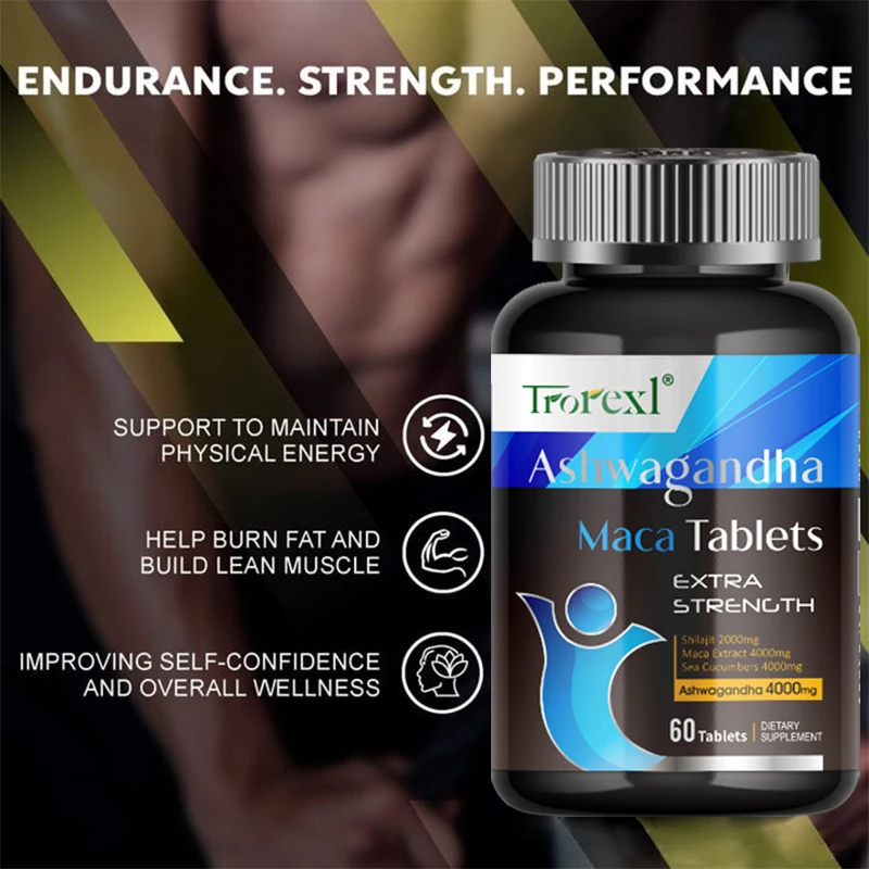 أقراص أشواغاندا الأصلية مكمل تعزيز الذكور، مكمل ماكسيمر للذكور - الطاقة والقدرة على التحمل والقدرة على التحمل #2