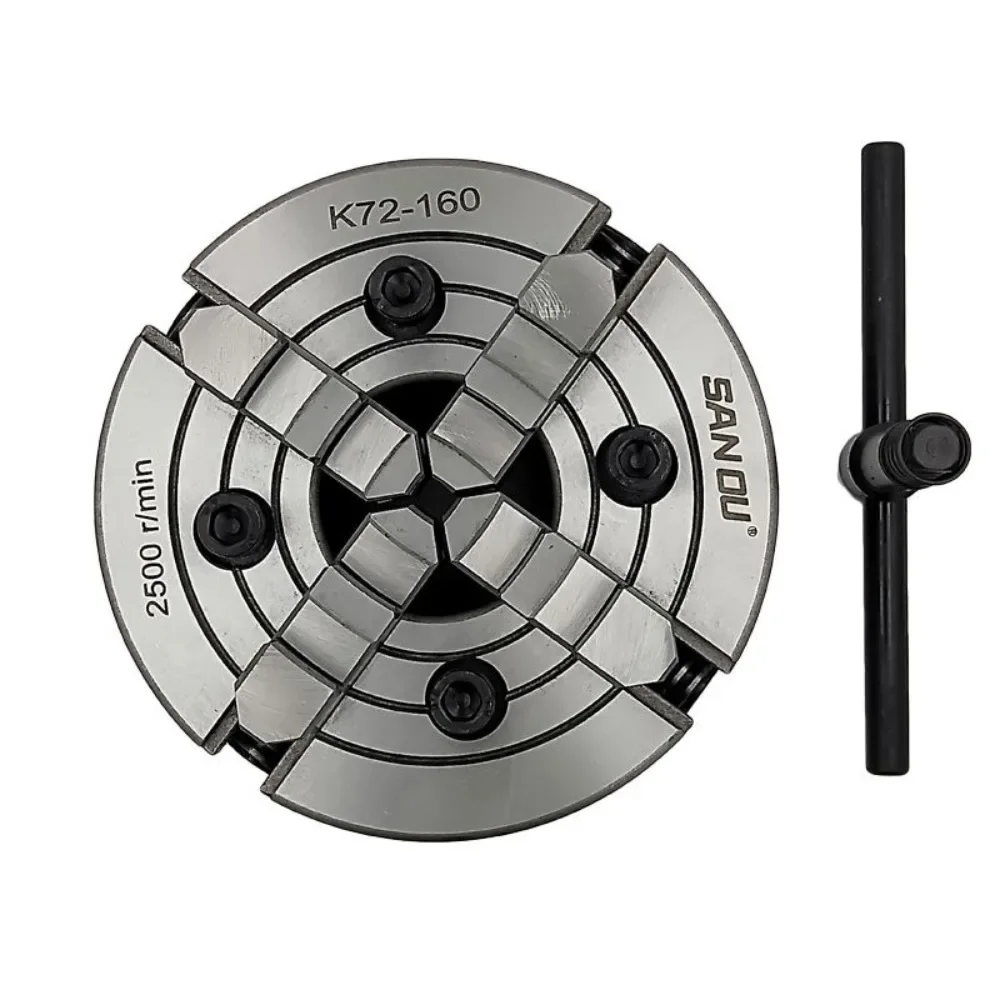 Sanou brand four-jaw single-action chuck K72 160/200/250 numerical control lathe 4-jaw chuck, jaw adjustable separately