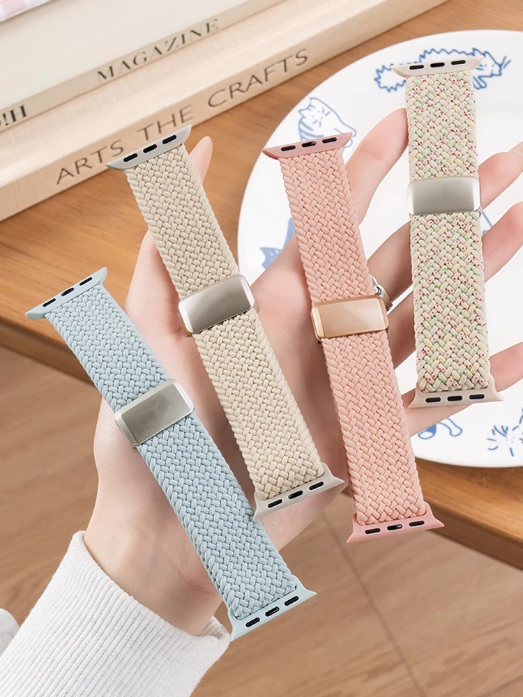 Geflochtene Armbänder für Apple Watch Band 46 mm 42 mm 44 mm 45 mm 49 mm 41 40 mm Magnetisches Correa-Armband Serie 10 9 8 7 6 5 SE Ultra 2