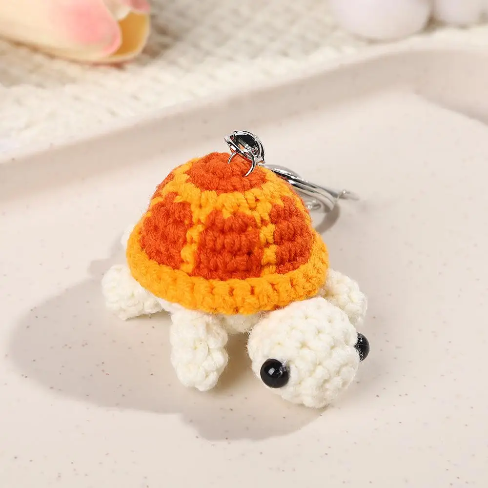 Porte-clés tortue créatif fait à la main, tricot mignon, breloque pour sac à dos suspendu au Crochet, Mini pendentif tortue, cadeau pour enfants