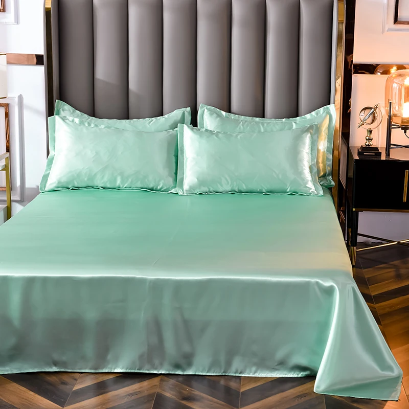 High End Satin Sheets, Soft and Comfortable Solid Color Sheets, Luxurious Single and Twin Bed Sheets Set