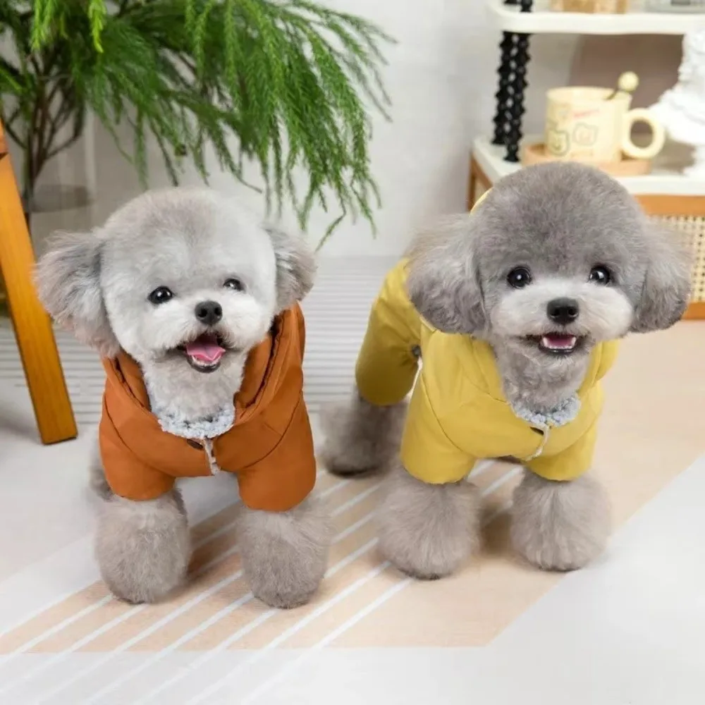 Cozy Windproof Pet Jumpsuit Four Legged Cotton Padded Dog Overalls Warm Lining Puppy Jacket for Small Dogs