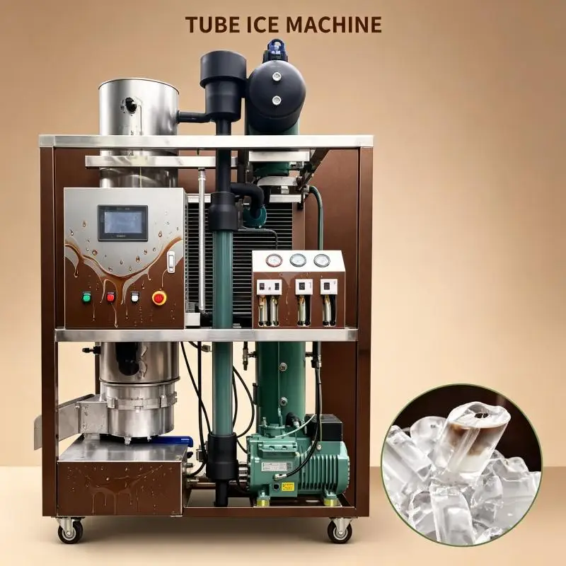 Stainless Steel Commercial Tube Ice Machine Automatic Ice Maker Fast Ice Production for Beverage Service
