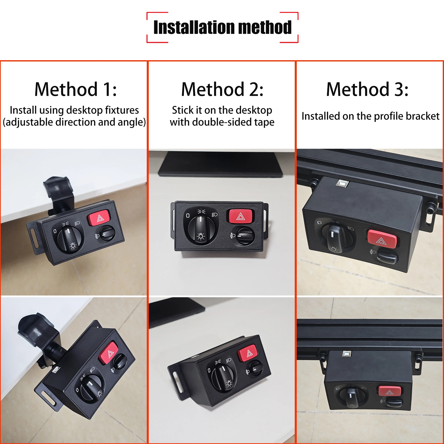 PC USB Scheinwerferschalter-Hub für ATS ETS2 CTS Euro Truck Simulator 2 für Logitech G29 G27 G923 Thrustmaster T300RS/GT PXN MOZA R3 – Detail 5