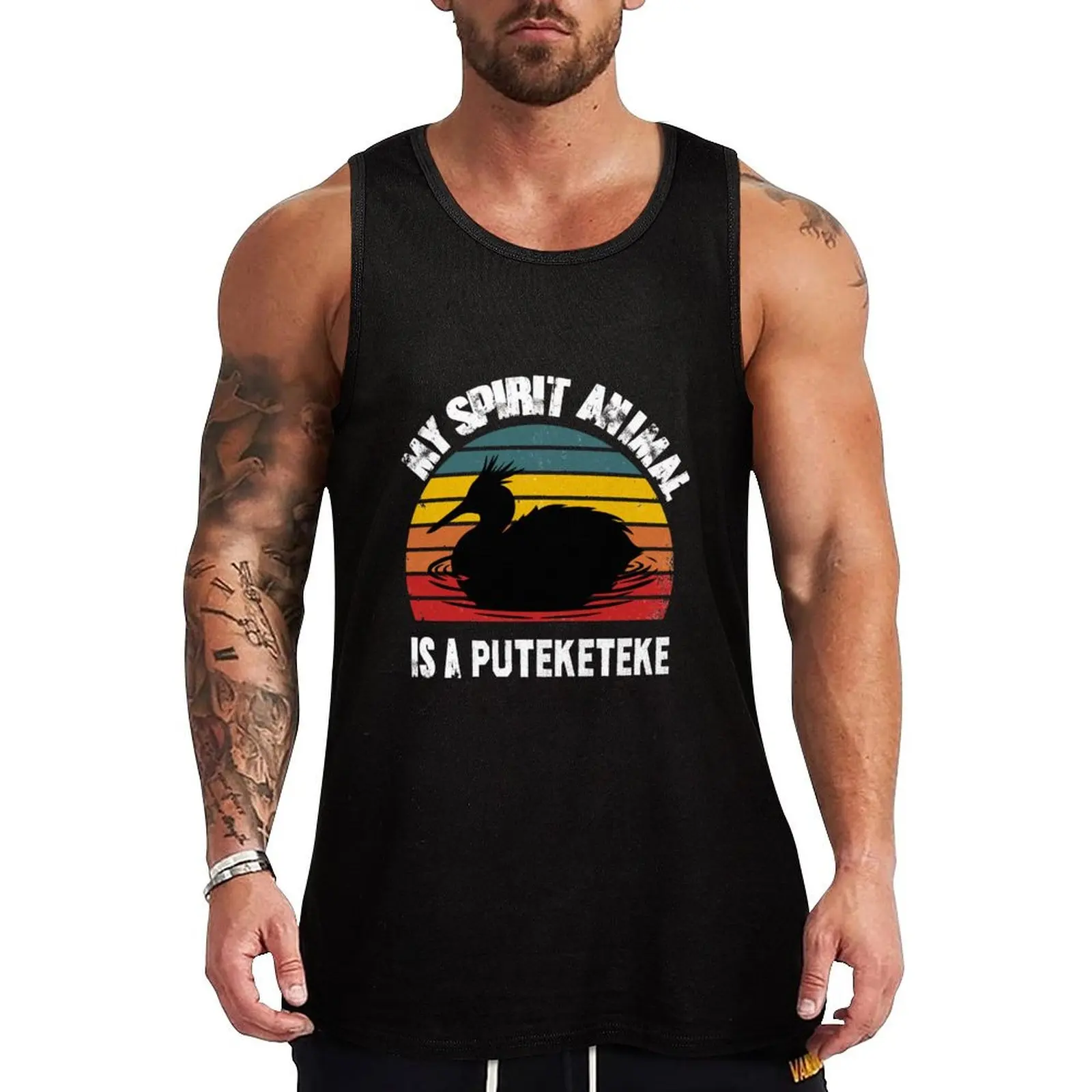 

My spirit Animal is a puteketeke Tank Top Comfort Basic Tank Top Cotton Sleeveless Daily Shirt