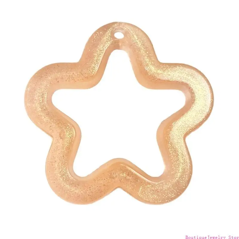 E1PE Luminous Acrylic Hollow Star Pendant Charms DIY Jewelry Making Supplies Large Star Pendants DIY Earrings Star Connector