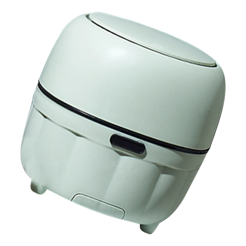 

Mini Trash Can Push Office Cellphone Stand PP Small Garbage Lid Desk Waste Basket Table Top Rubbish Bin Cute for Home