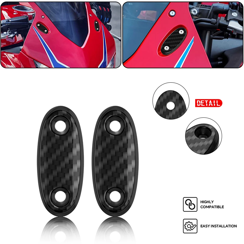 

2026 new mirror cover For CBR650R CBR650F CBR500R CBR300R CBR400R CBR250R Motorcycle Carbon Fiber Windscreen Driven Mirror Cap