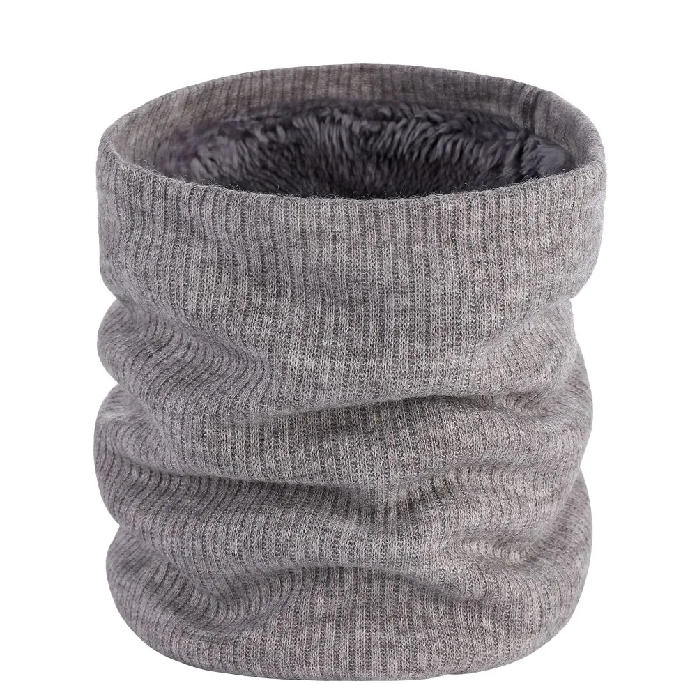 New Fleece Lined Knitted Scarf Warmer Neck Tube Double-Layer Winter Neck Gaiter Collar Scarf Thick Riding Mask Woman/Men