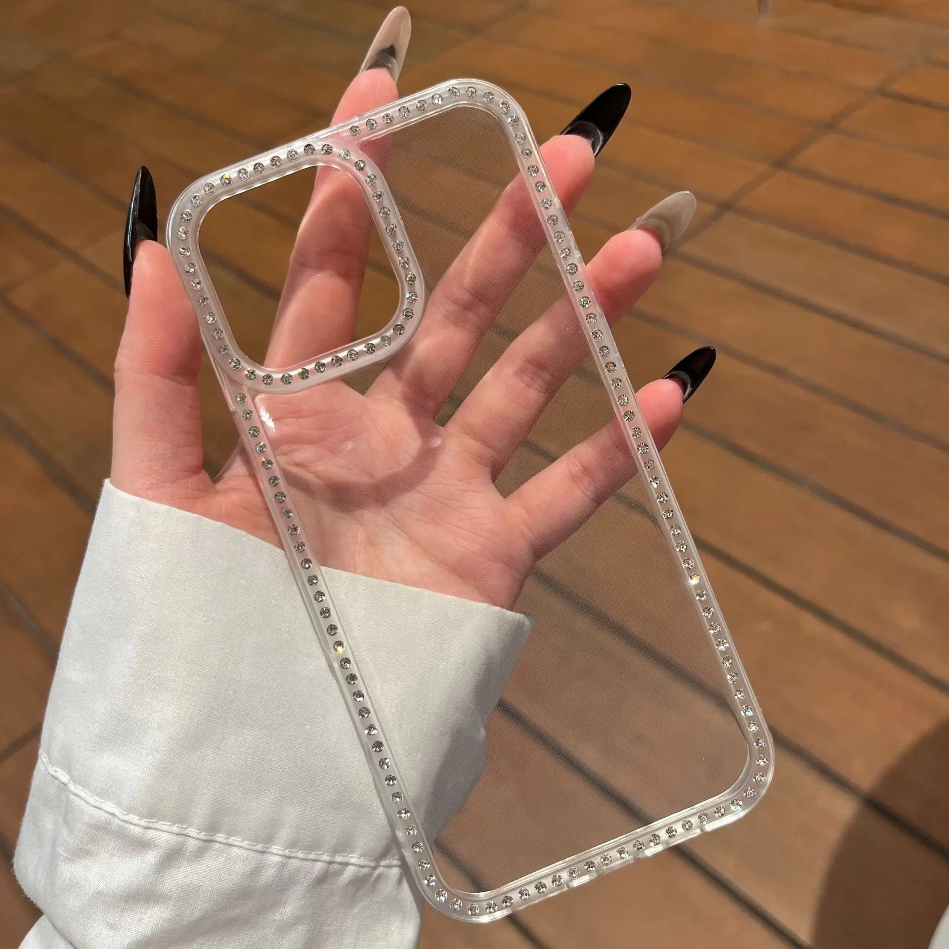 الراين لامعة أنيقة بلينغ شفافة جراب هاتف آيفون 16 15 14 13 برو ماكس حافظة لطيف فاخر الكرتون غطاء مقاوم للصدمات