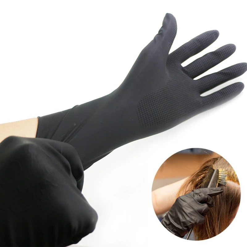 1Pair Reusable Hair Dyeing Gloves Hairdressing Coloring Gloves Barber Salon Tool