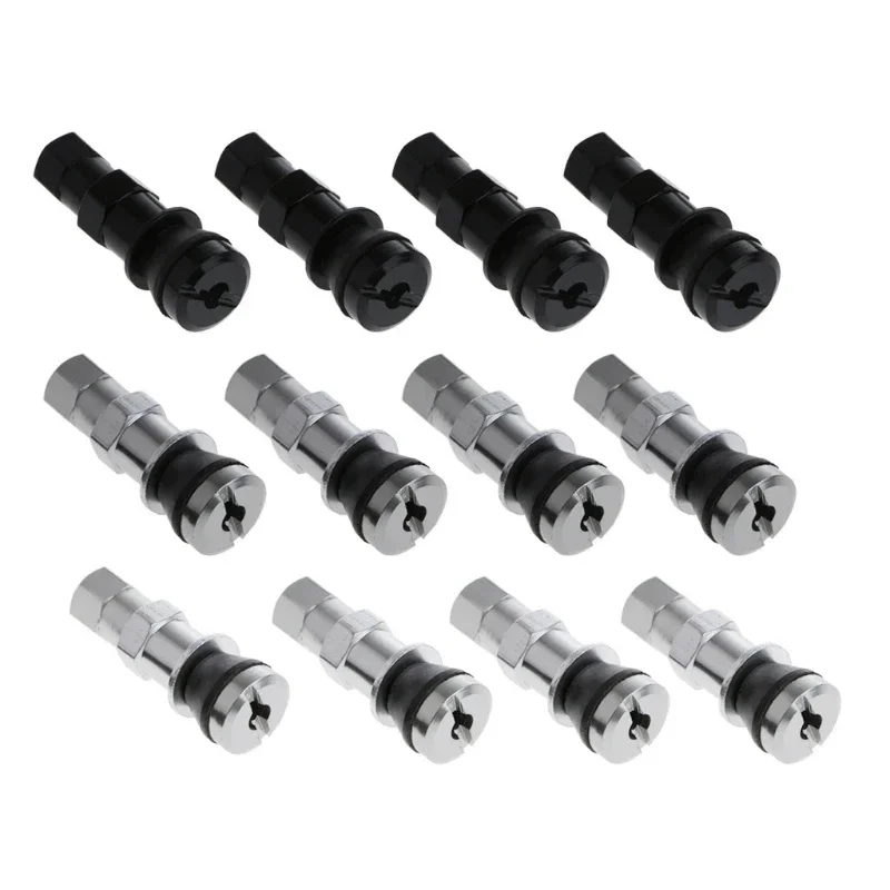 4pcs Bolt-in Stainless Steel Car Tubeless Wheel Tire for Valve Stem With Dust Caps Inner Tube for Valve Auto Acc