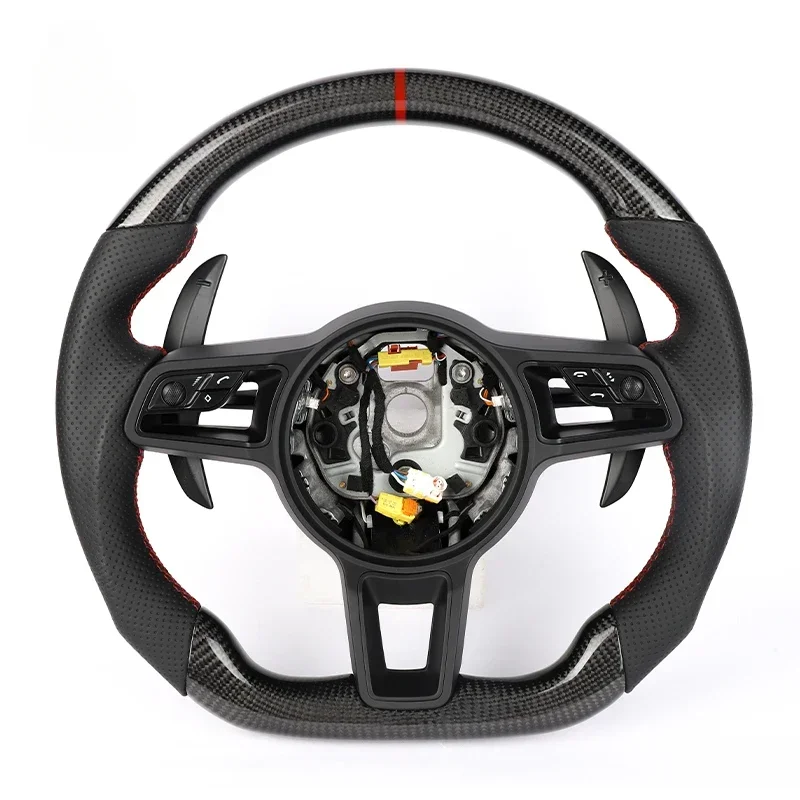 

Steering Wheel Custom Alcantara Carbon Fiber for 911.2 996 Panamera Macan Cayenne Boxster Racing Wheel Convertible Refit
