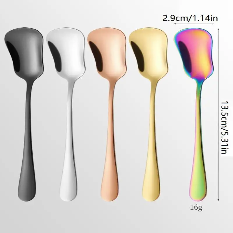 Dessert Spoon Stainless Steel Stirring Spoons Gourd Spoon Cake Salad Spoon Luxury Tableware Gift Small Spoon