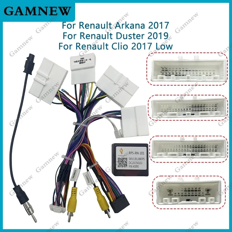 Car 16pin Wiring Harness Adapter Canbus Box Decoder Android Radio Power Cable For Renault Clio Arkana Duster RP5-RN-101