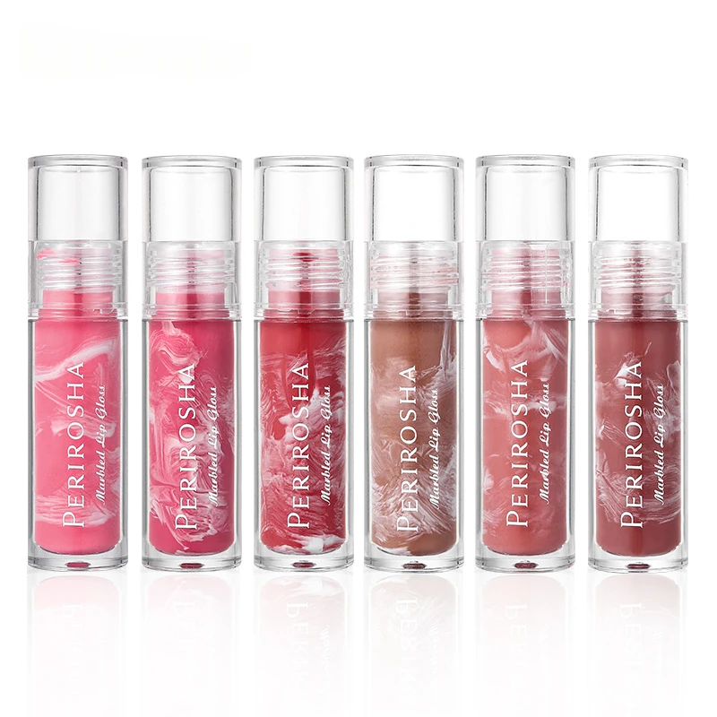 Lip Glaze Gotejamento Creme e Calor Maquiagem Batom Líquido, Amortecedor Hidratante, Lipgloss De Longa Duração, Espelho De Mármore