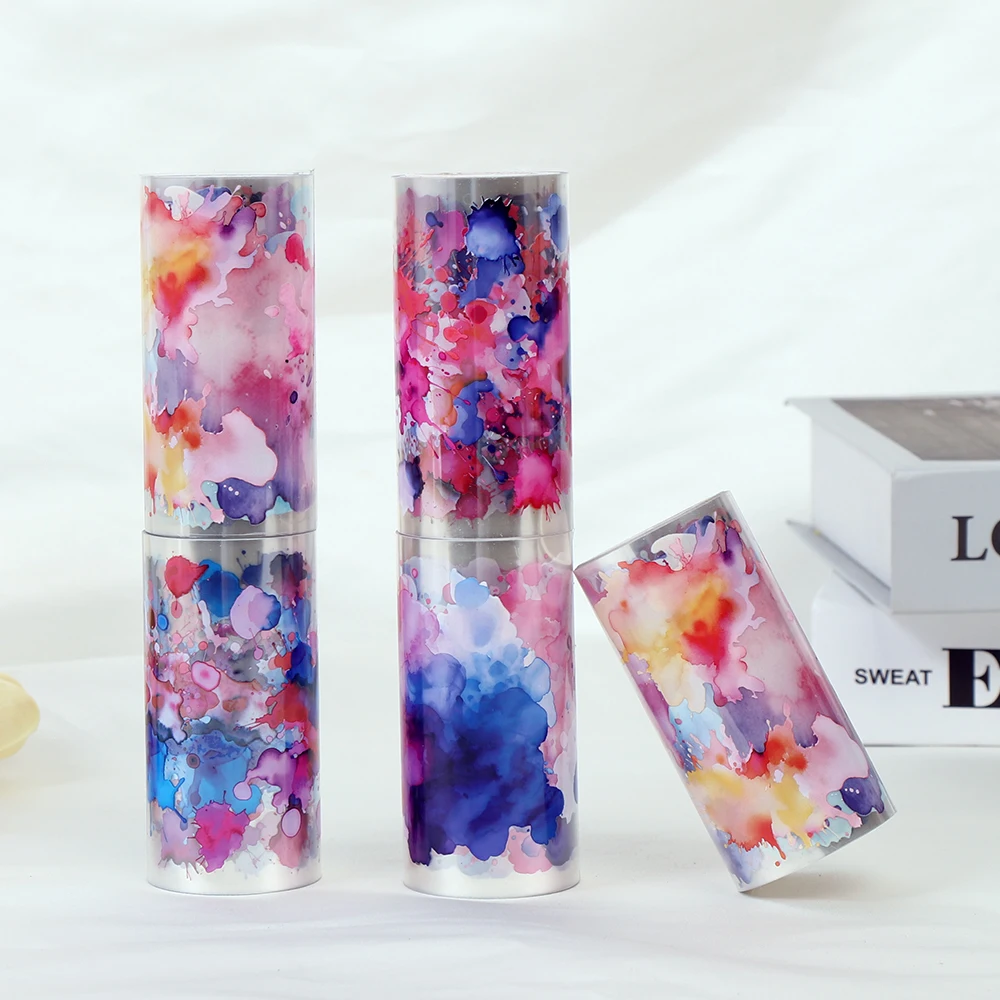 Ruban adhésif imperméable pour animaux de compagnie, encre colorée, décoration de cahiers, paysage, journal, autocollants de décoration de paysage, bricolage Guka