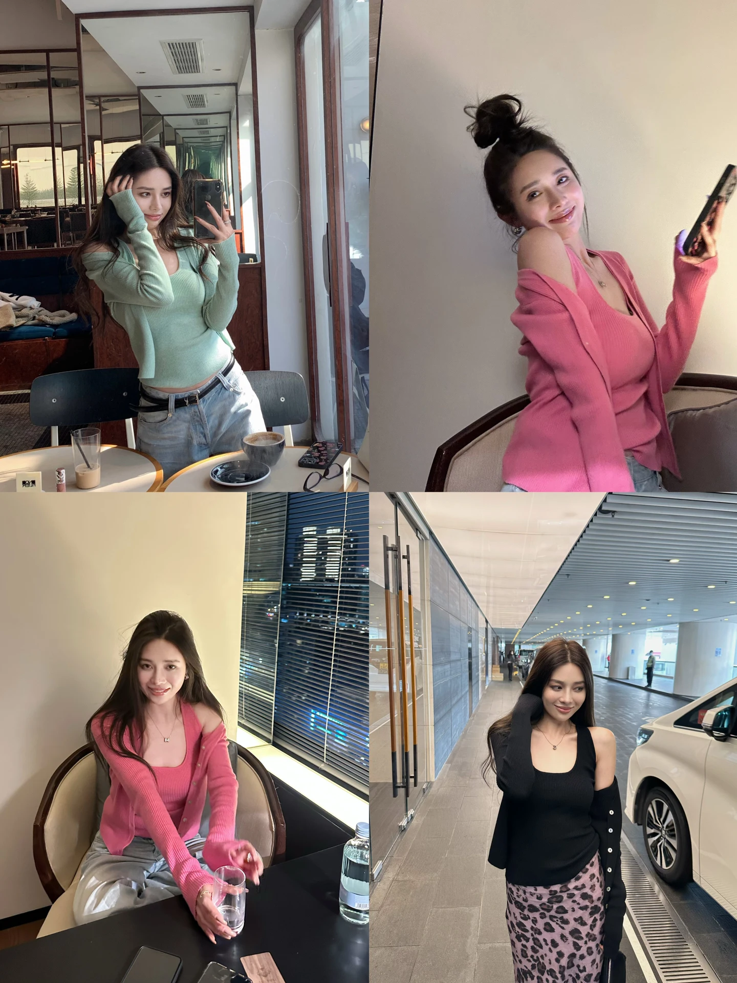 

NanaByNana Spring Letter Girl's Woolen Knitted Open Cardigan Women's Spring White Vest Two-Piece Set Commute Sle Long Sve