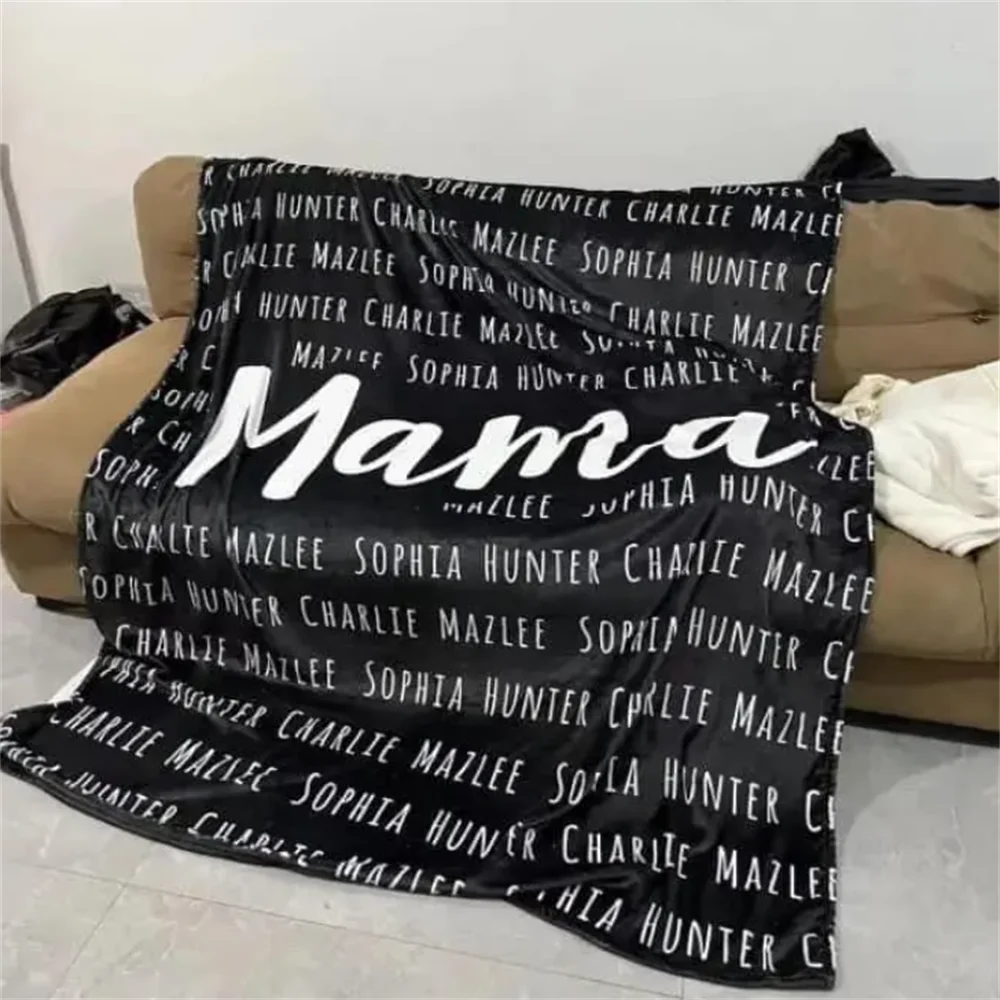 Custom Flannel Digital Print Christmas Name Blanket Outdoor Blanket Cover Gift Blanket Air Conditioning Blanket Multifunctional