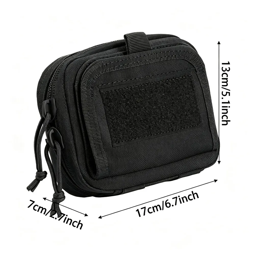 Tactical Detachable Map Pouch Flip Cover with Card Layer MOLLE Mounted Nylon Storage Bag For Hiking Hunting Patrol Map Organizer