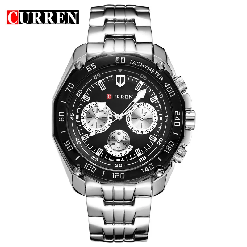 CURREN Watches for Men 8077 Class Business Fashion Quartz Watches Date Waterproof Stainless Steel Strap Mens Watch Reloj Hombre