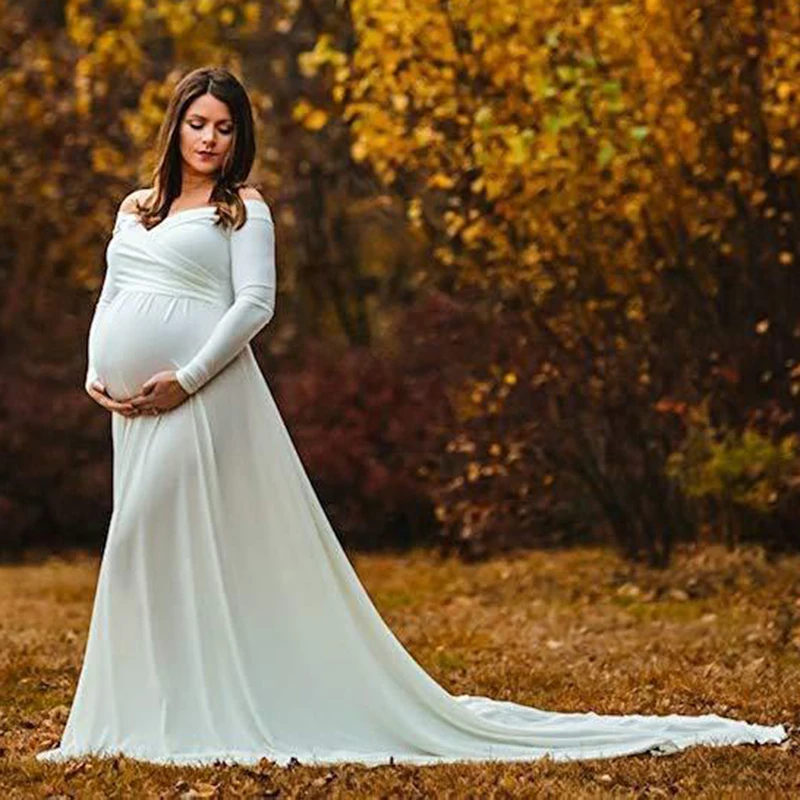 Vestido de gravidez para sessão de fotos feminino vestido de chá de bebê vestidos de maternidade fotografia vestido de maternidade