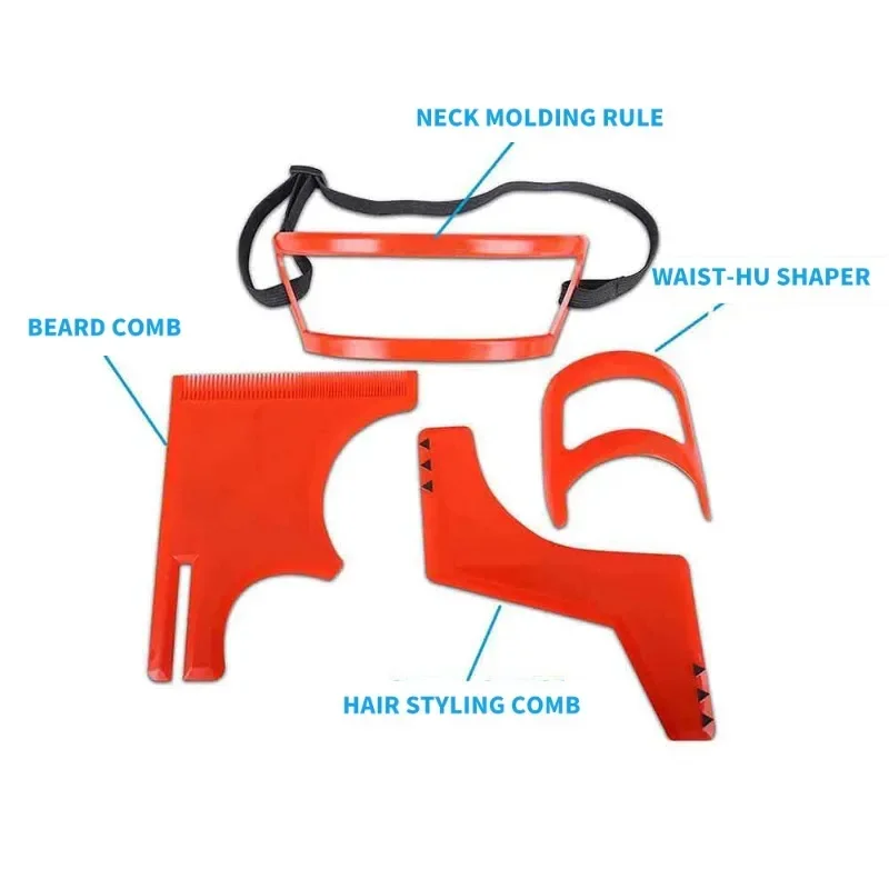 Barba e cabelo barbear Kit Template, Barba Shaping Tool, Grooming Kit, barbeiro suprimentos, decote