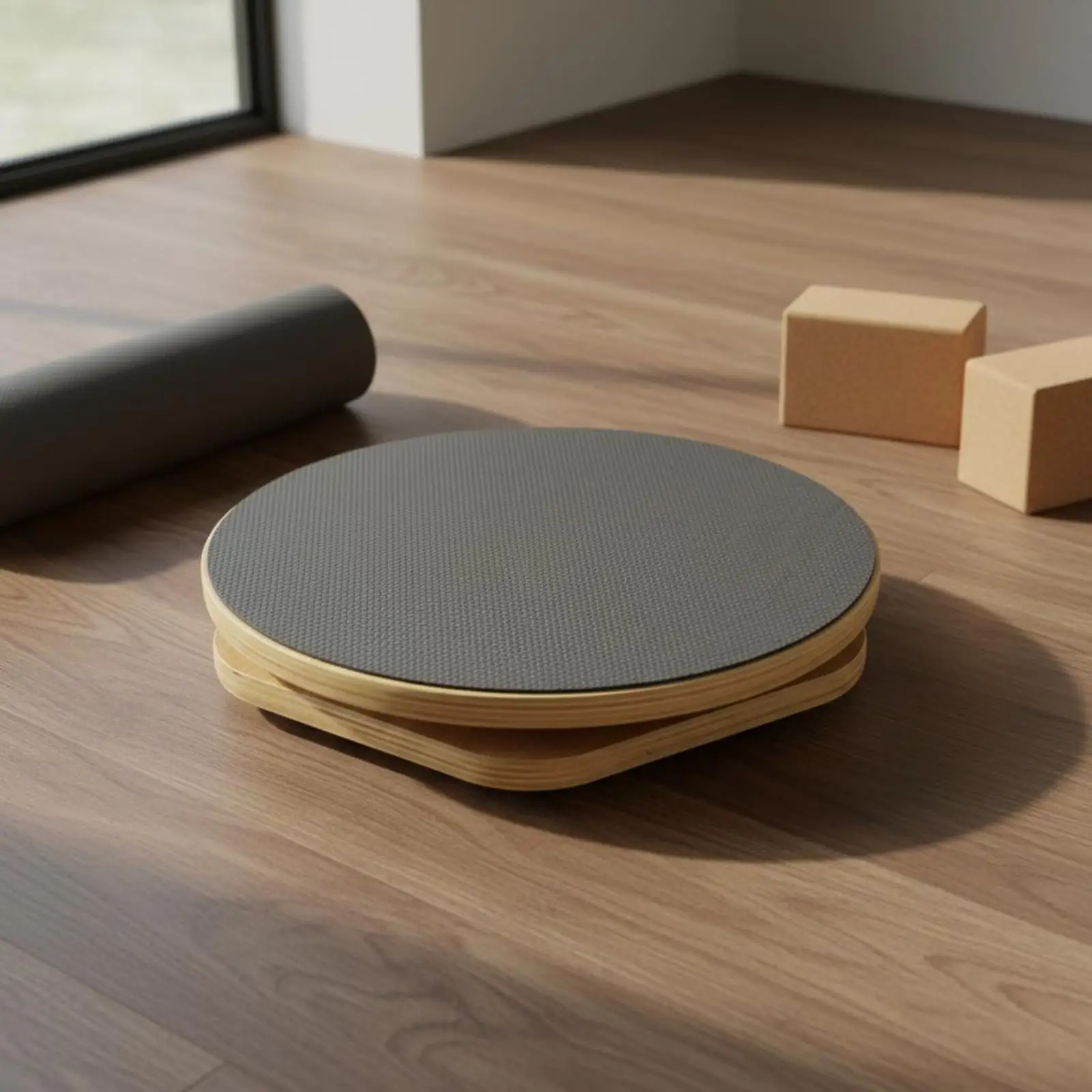 Pilates Rotation Disc Freerotating Wooden Rotating Board Portable