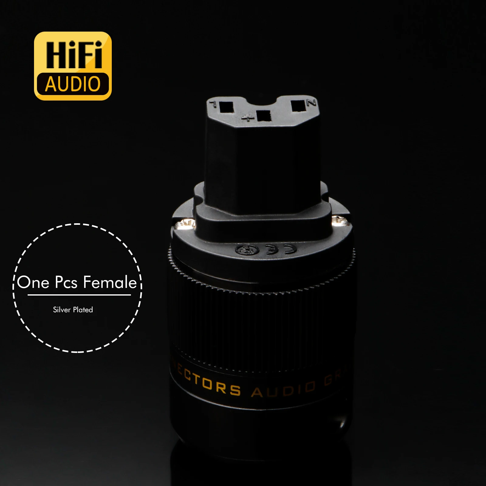 Paar Audio-Stromstecker Versilbert EU-Buchse AC-Stromanschluss Schraubverriegelung 15A/125V Handgefertigt DIY Audiophiler Stromkabel – Detail 2