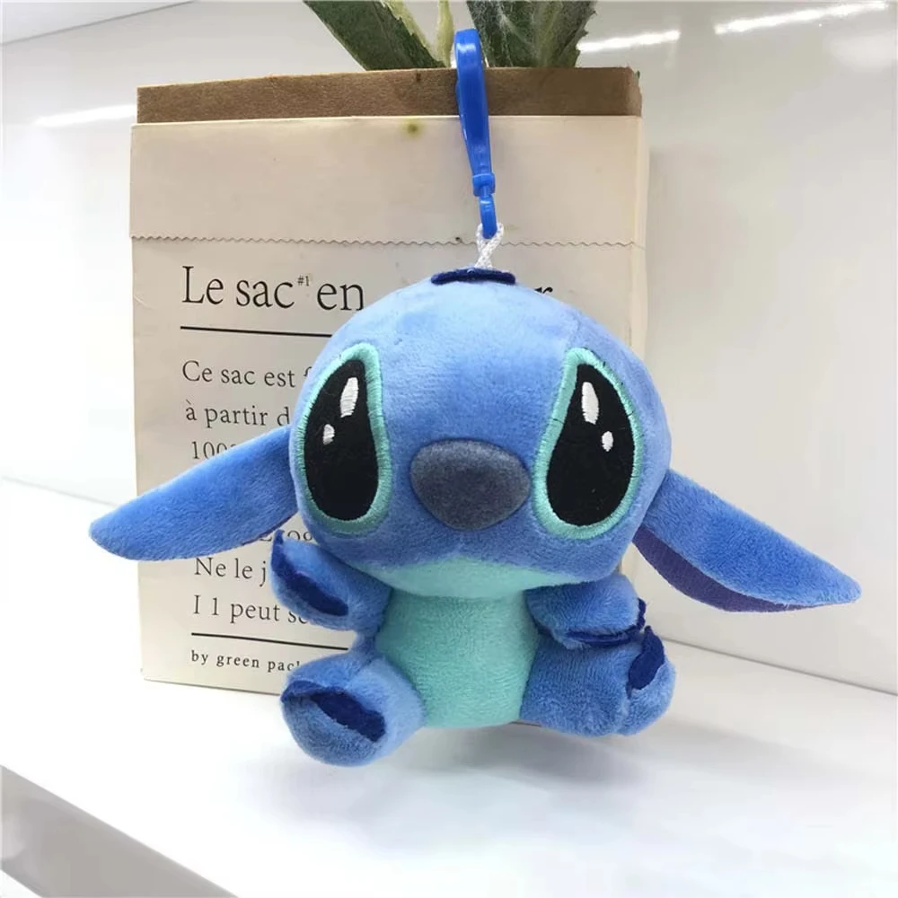 스티치 엔젤 플러시 인형 귀여운 백팩 커플 인형 키 체인 장식 데스크탑 룸 데코 어린이 생일 선물