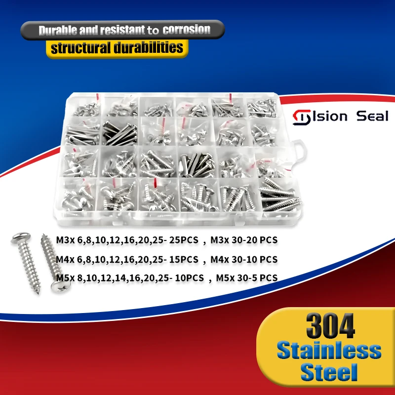

M1.2 M1.4 M1.7 M2 M3 M4 Нержавеющая сталь 304 Маленькие саморезы с крестообразным шлицем и круглой головкой, набор винтов по дереву, коробка